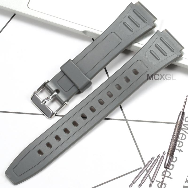 Watch Band For Casio W800H W-800H W-217H Strap Sport Resin Bracelet 18mm Wristband