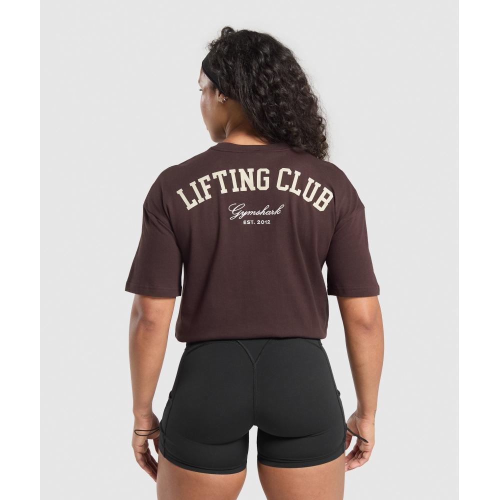 

Футболка Gymshark LifTing Club Oversized Heritage Brown B2b2n Ncnz S
