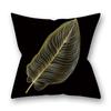 Gold Feather Black Plant Cushion Cover For Home Living Room Sofa Bedroom Decoration Square Pillow Case