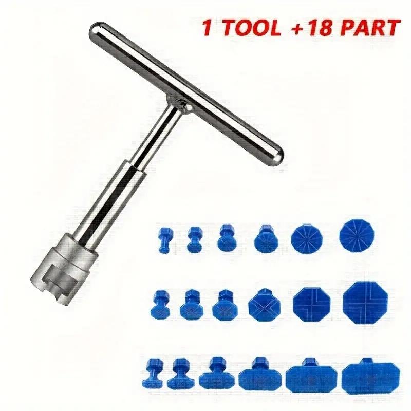 

Набор из 18 предметов для ремонта вмятин без покраски автомобиля - Т-образный ручной инструмент с распорками для легкого кузовного ремонта, небольших повреждений от града