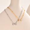 Stainless Steel Bead Chain Zircon Bow Necklace,Brilliant Cubic Zirconia Bow Pendant Necklace for Bridal Wedding Accessories