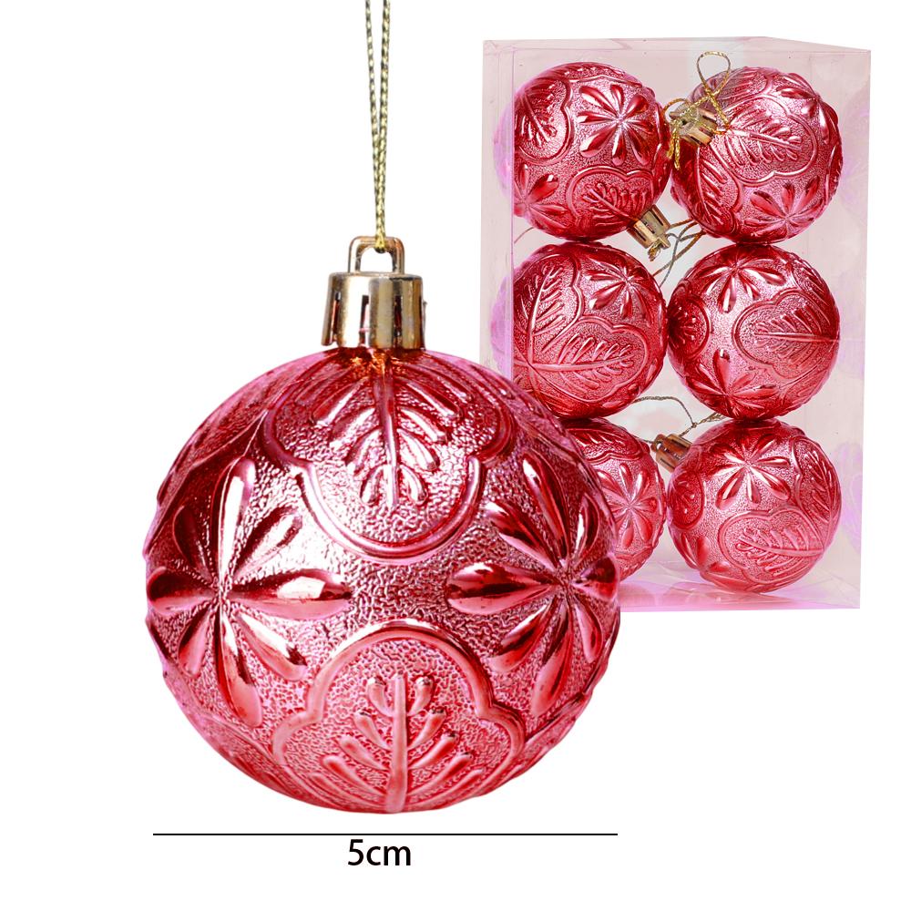 (6Pcs/pack)5cm Firework Electroplated Balls Christmas Tree Hanging Decoration Home Holiday Party New Year Gift Toy Xmas Ornament