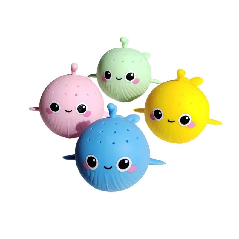 Creative Suction One-Horned Whale Pinch Music Children Play In The Water Happy Ocean Small Animal Toy Decompression