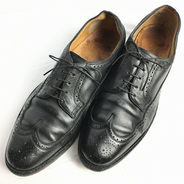 1984 Vintage FLORSHEIM Imperial Kenmoor Flügelspitze Business-Schuhe Schwarz Größe 12D Herren(GEBRAUCHT)