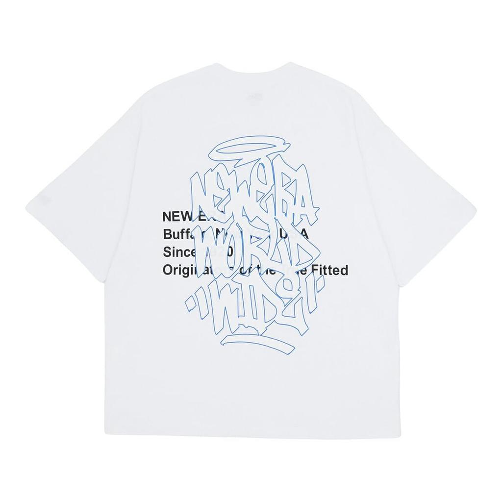 New Era Oversized Short Sleeve Sizes CT TAGGING NER36A9804 T-Shirt, Cotton, White, L, SS, OS, TEE, LOGO, WHI, 14410049,