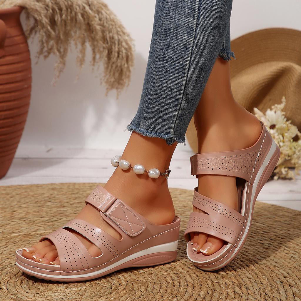 Fashion Sandals Women Shoes Summer Platform Heels Shoes Woman Slip On Shoes Wedge Women's Sandals Soft Woman Slippers Footwear Female