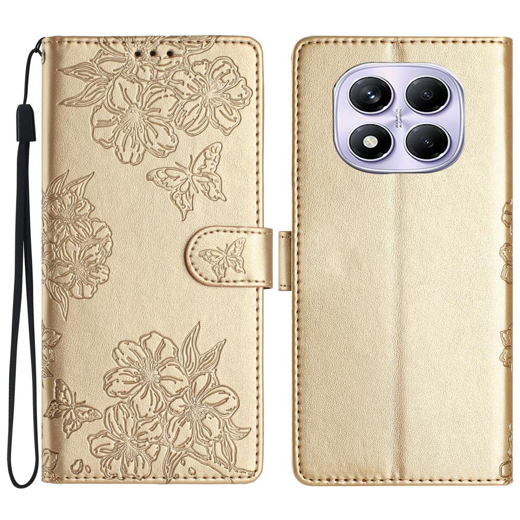 For Xiaomi Redmi Note 14 Pro 4G Case Butterfly Flower Drop-Proof PU Leather Wallet Phone Cover