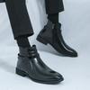 Mode Herr Casual Lågskor Klassiska Chelsea Mode Stövlar Sidodragkedja Herr Bekväma Ankelstövlar Spetsig Tå Herr Motocross Stövlar
