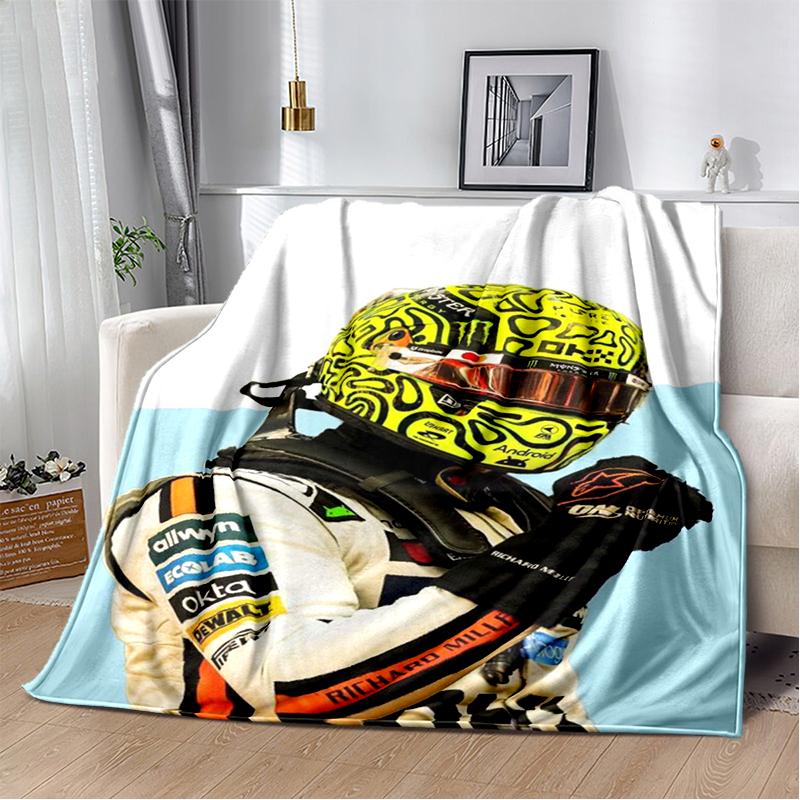 3D Landos Norris F1 Racer Soft Plush Blanket,Flannel Blanket Throw Blanket for Living Room Bedroom Bed Sofa Picnic Cover Gift