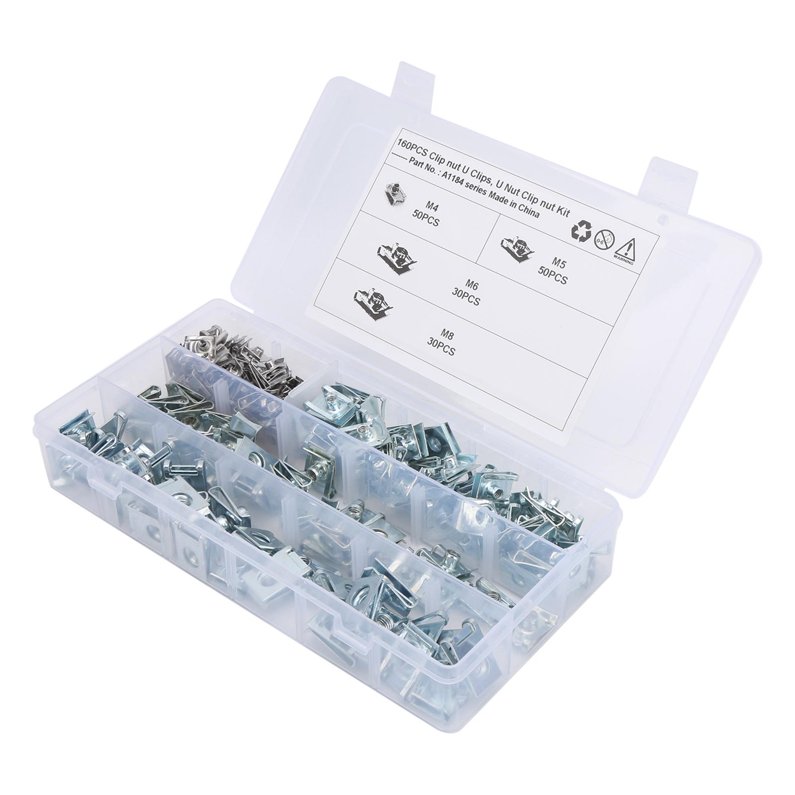 

160 шт. UClips гайка для дымохода 304 нержавеющая сталь крепеж M4 M5 M6 M8 для мотоцикла автомобиля