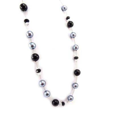 [K3266] - Black Gray 'Scarlett' Necklace