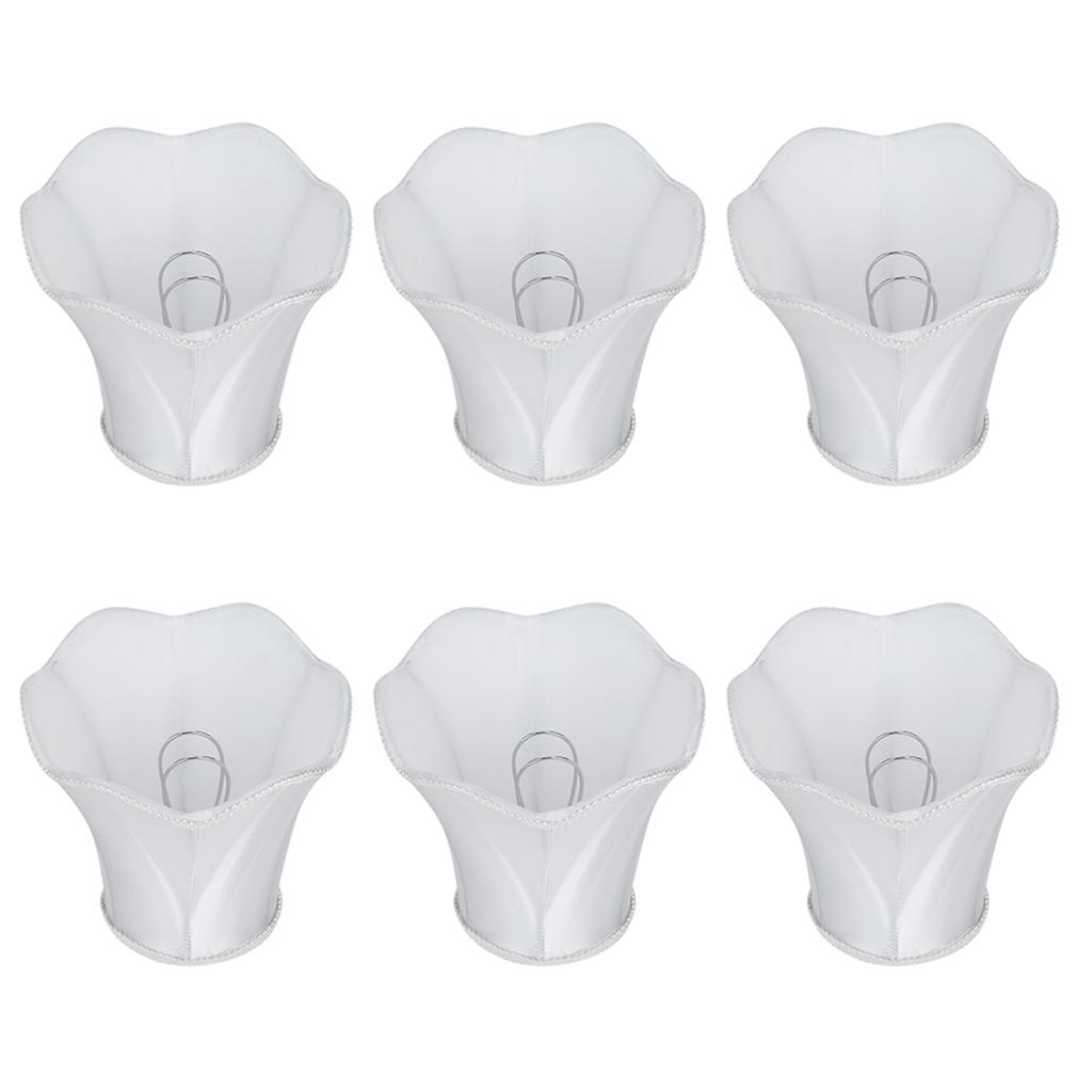 6Pcs European Modern Chandelier Fabric Lampshade Wall Lamp Cover Light Fittings White