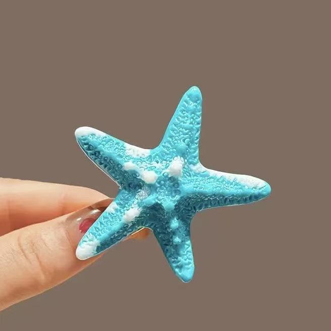 Energetyczna Klips do Włosów Żółta Rozgwiazda w Stylu Plażowym - Uroczy Wakacyjny Dodatek dla Dziewczynek