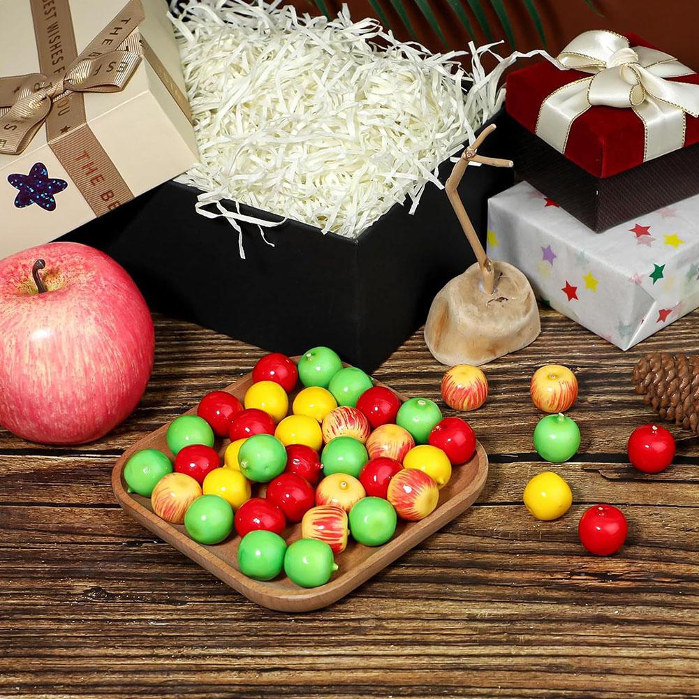60pcs Mini Artificial Foam Apples Colorful Cabinet Wedding Table Decorations Christmas Gift Decorations