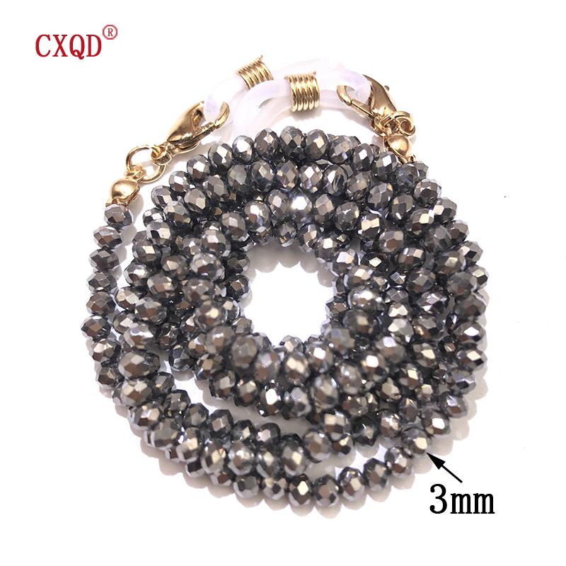 Handgefertigte Mode 3mm Galvanisierte Lesebrillen Kette Perlen Lanyard Damen Sonnenbrillen Schnüre Brillen Masken Halter Geschenk