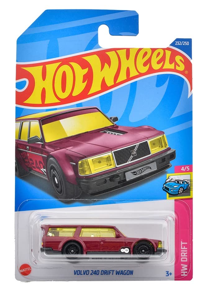 Hot Wheels Basic Car Volvo 240 Drift Wagon Years Old and HHF62 Red [3 Up] 1/64