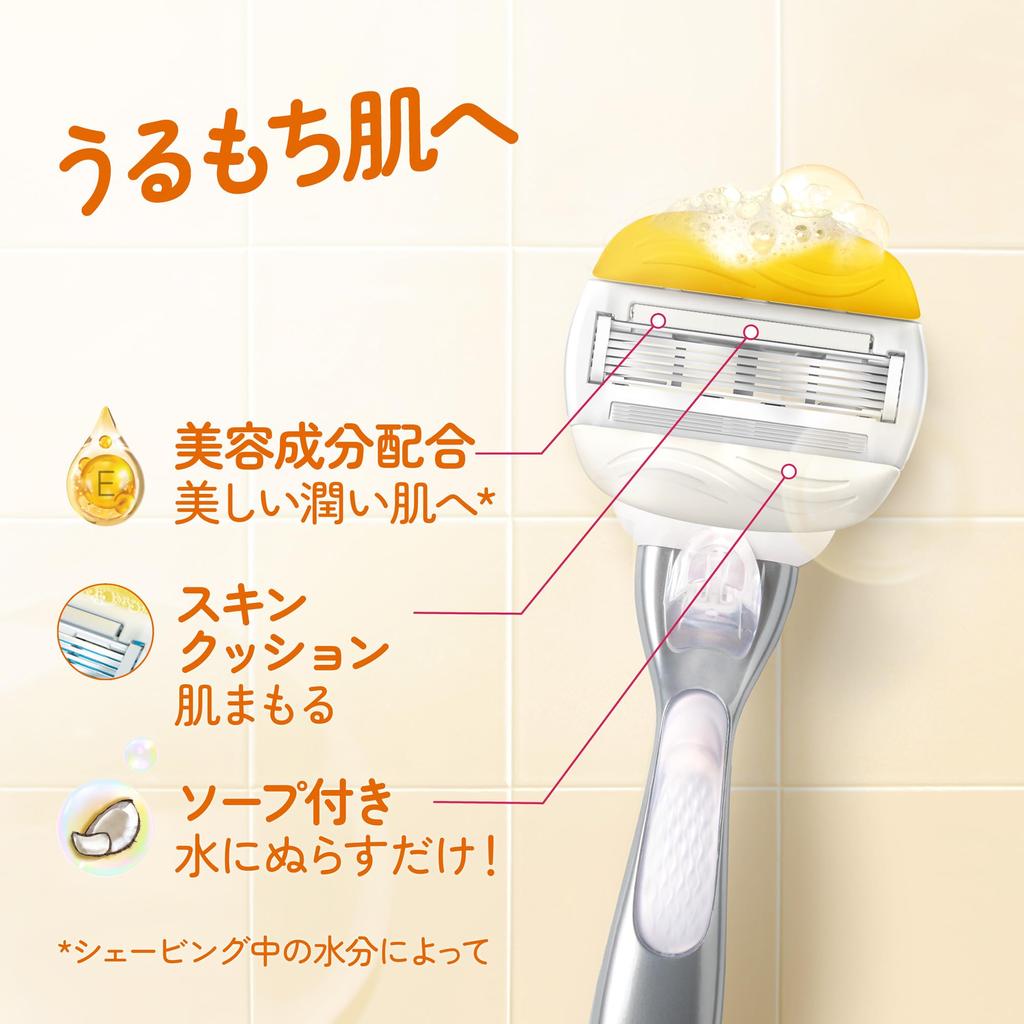 VENUS Razor for Women with Coconut for Moist 5 Replacement Comfort Glide Soap, Scent, Skin, Body, Blades,