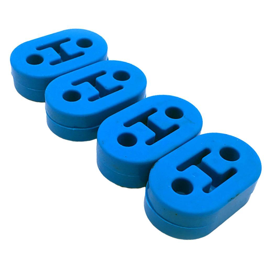 4x Universal Silicone Muffler Exhaust Hanger Short Hangers Blue 12mm- 1/2"