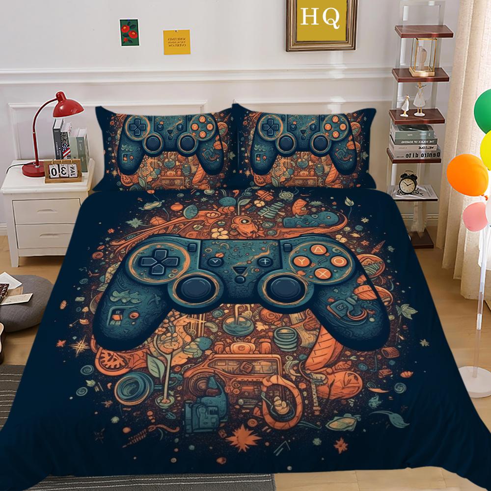 Set de husă de pat cu imprimare pentru consola de jocuri 3D Lenjerie de pat pentru acasă Lenjerie de pat de o singură dimensiune pentru băiat Copil