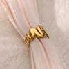 Gold Color Irregular Twisted Stainless Steel Open Rings For Women Wedding Ring Aesthetic Jewelry Accessories Christmas Gift Bff