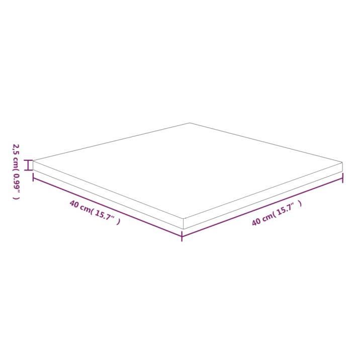 343028 vidaXL Dessus de table carré Marron clair40x40x2,5cm Bois chêne traité