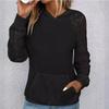 Summer Women's Lace Waffle Plaid Patchwork Hoodie Casual Sweatshirt Hoodies & Sweatshirts Women’s