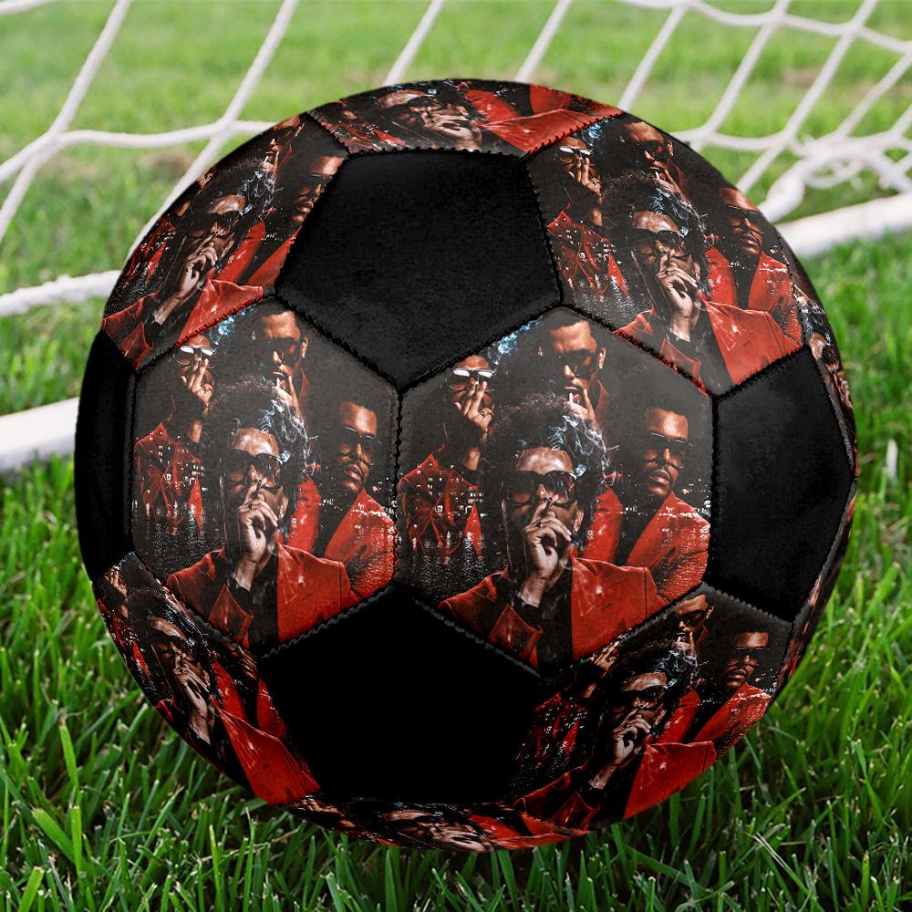 Pallone da Calcetto Indoor The Weeknd Colorato Per Tutte le Età Misura 5 Cucito a Macchina PVC Pronto per la Competizione Resistente Alta Rimbalzabilità