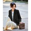 TERRE BLEUE Women's Double-Breasted Commuter Blazer