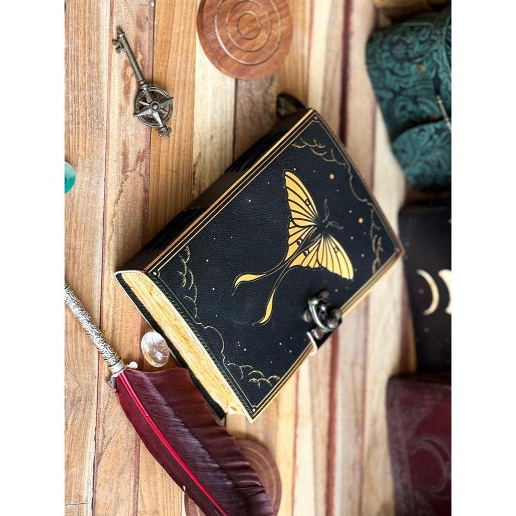 Kožený motýlí deník na psaní zápisník skicák prázná kniha kouzel poezie blok kniha cestovní kniha pro muže ženy dárek