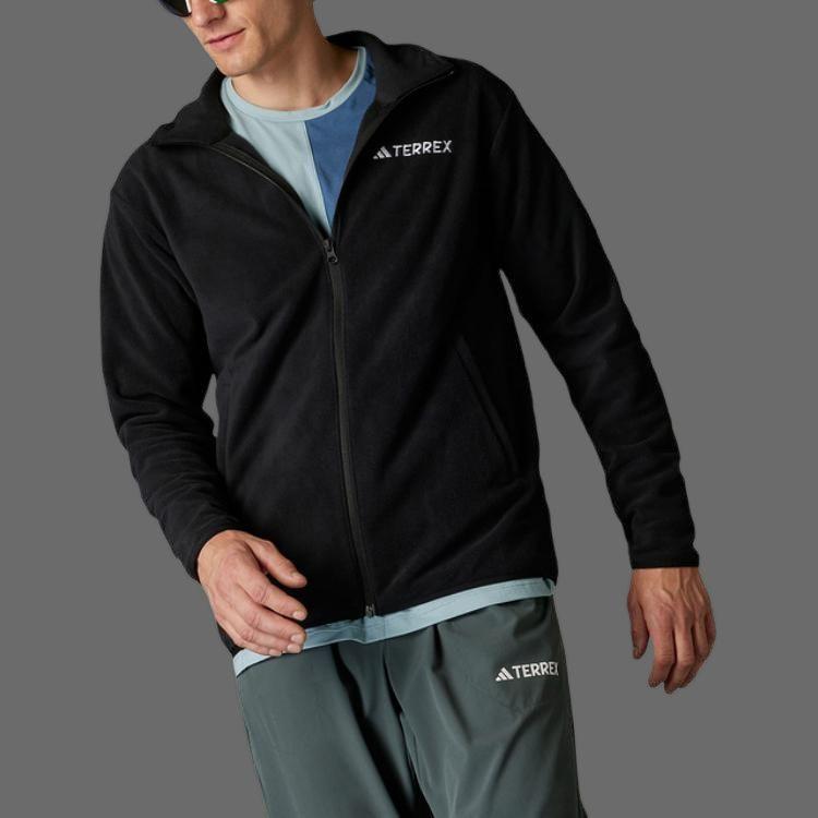 adidas Reisen Outdoor Serie Stehkragen Bequeme Warme Langarmjacke Herrenjacke Schwarz JP0795