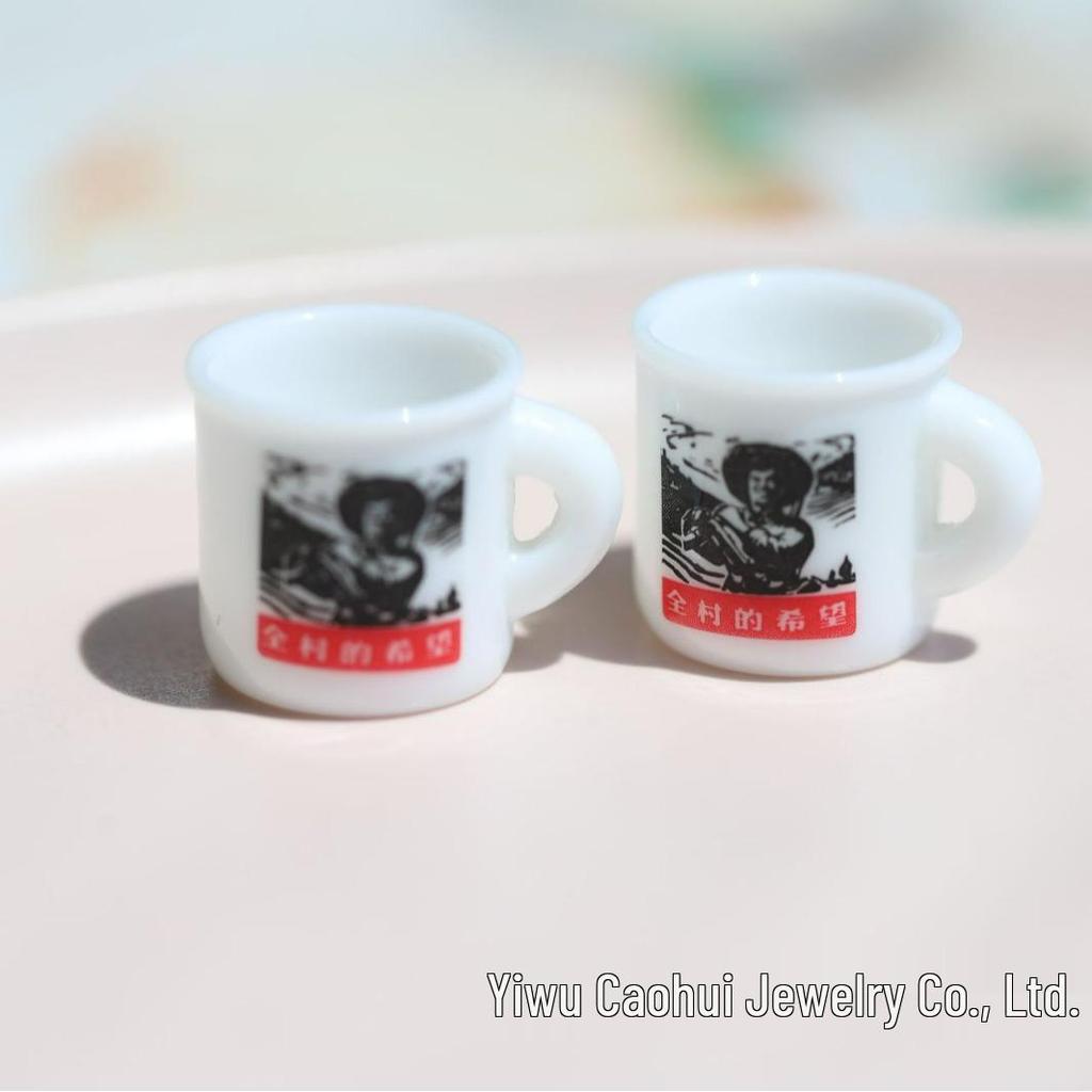 Mini People Simulation Enamel Mug Ornament: DIY Resin Jewelry Craft Material for Dollhouses