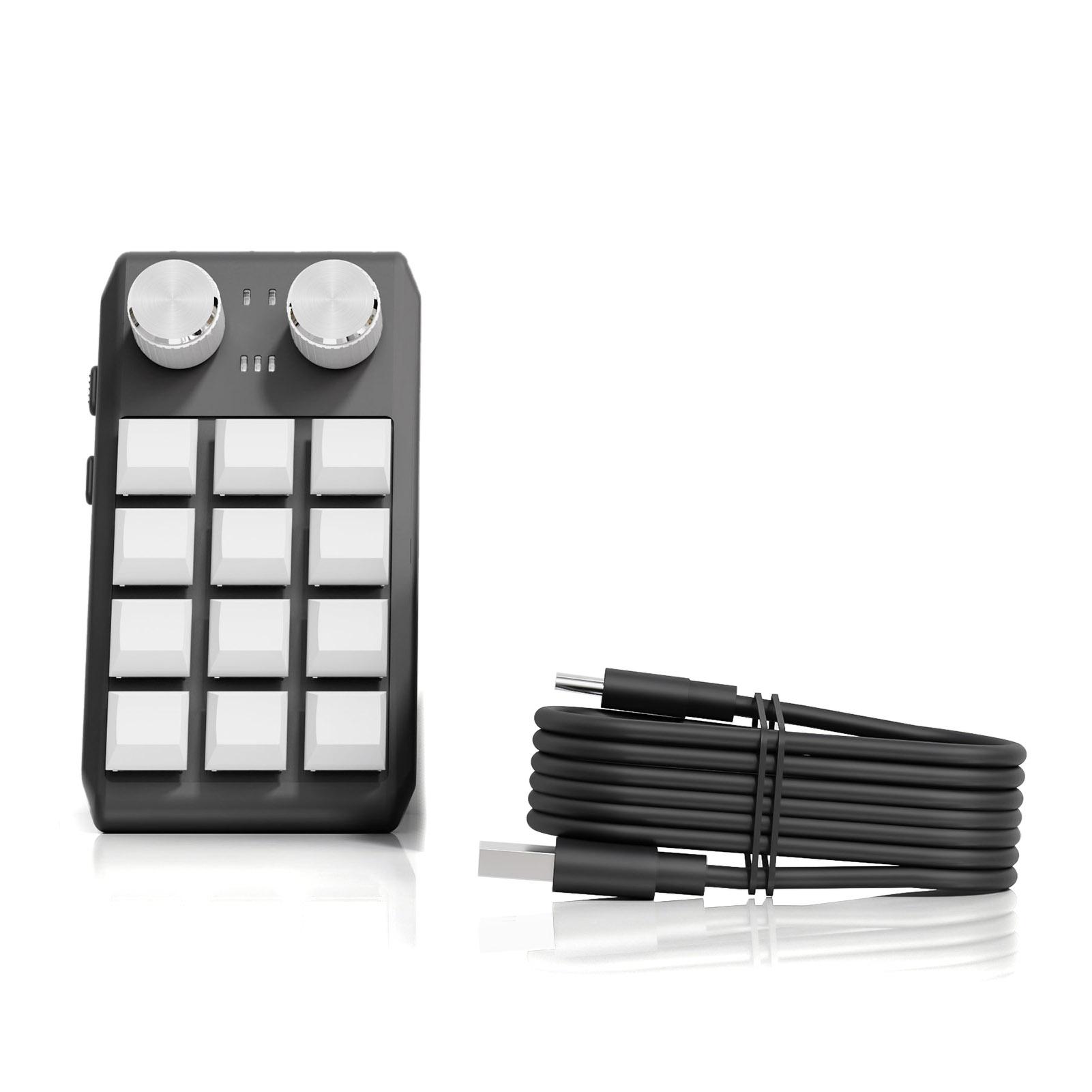 

Беспроводная одноручная игровая клавиатура с настраиваемыми макросами, 12 клавиш, uwBT, красный переключатель, горячая замена для белый