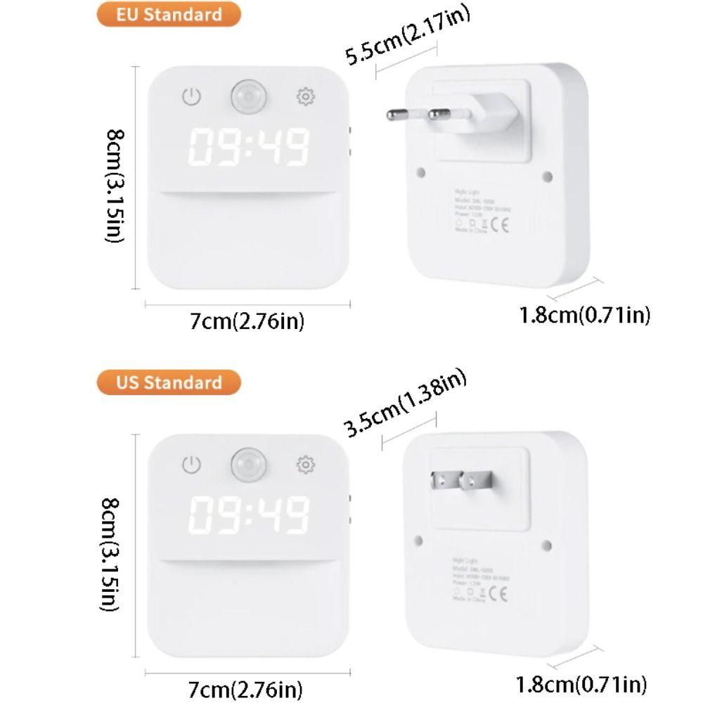 Infinite Dimming Human Body Induction Clock Three Color Switching Clock Display Motion Sensor Clock Warm White
