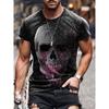 2024 Summer Retro Cross Pattern New Short Sleeved Round Neck Printed Men's T-shirt