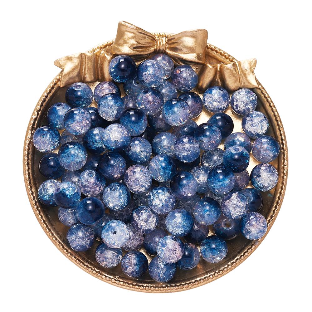 20/50 pièces 10mm Perles de Verre Craquelé Bicolores Espaceur Perle Libre pour Fabrication de Bracelets Colliers Bijoux DIY Accessoires Fournitures