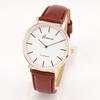 Geneva Leather Strap Ultra-Thin Quartz Watch: Unisex Fashion with Two-Hand Design