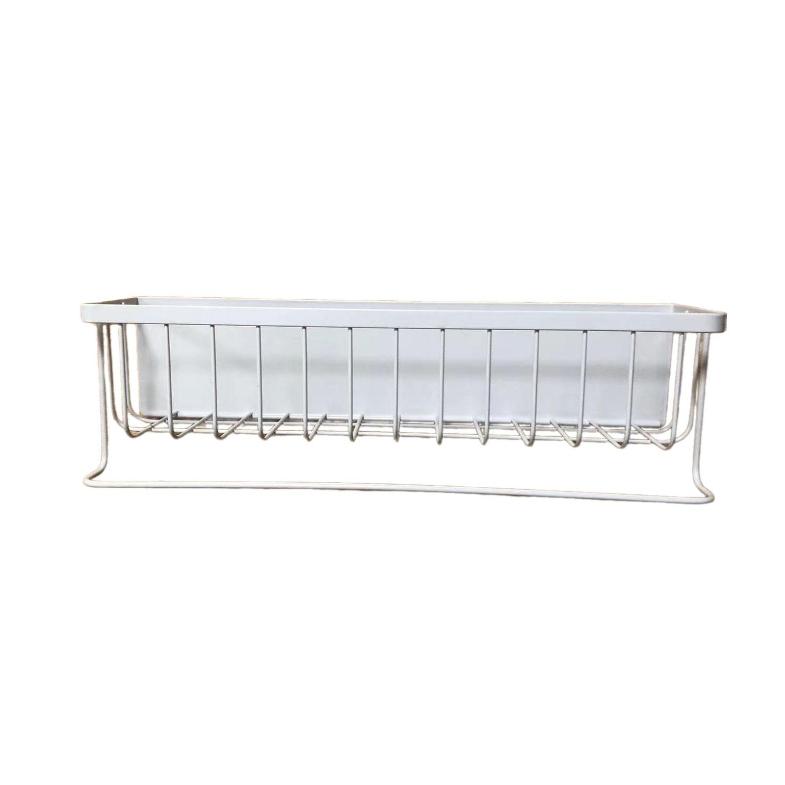 Magnetic Refrigerator Shelf Organizer Spice Storage Rack Wall Mounted Kitchen Shelf for Modern Home белый