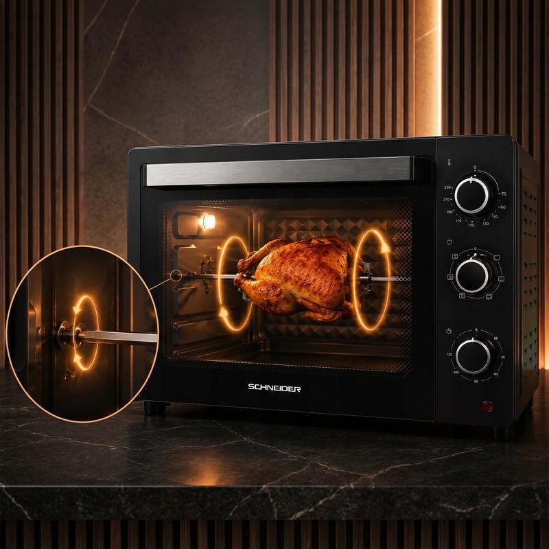 Schneider - Sceo2355mfb - Four électrique 55l - Chaleur Tournante - 1900w - Tournebroche