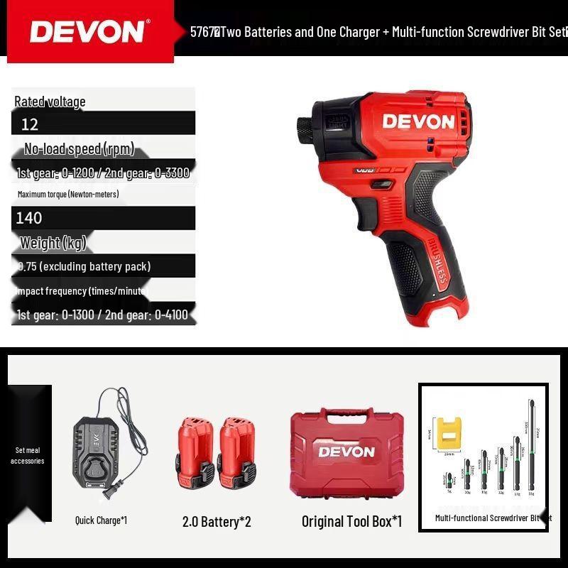 Powerful Wireless Brushless Impact Driver Hand Drill