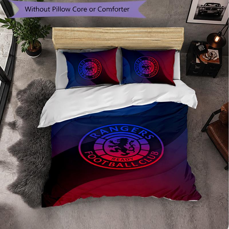 Biancheria da letto a tema Rangers FC Set 3 Pezzi Copripiumino Biancheria da letto Decorativa Per Stanza Adolescenti Decorazione Casa