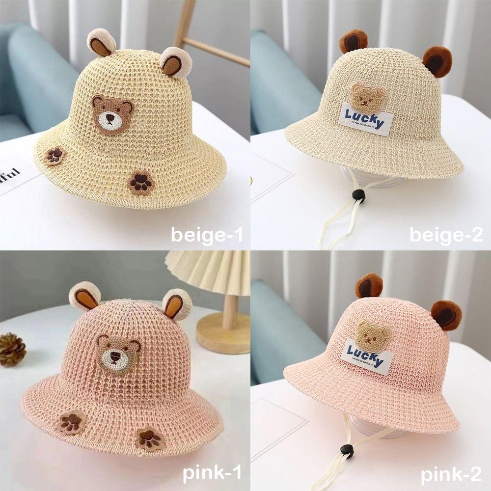 Cartoon Bear Children Sun Hats Sunshade Sunscreen Fisherman's Hat Girls And Boys