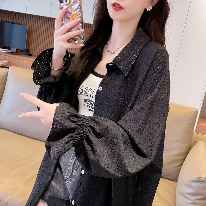 Purple Sun Protection Clothing for Women Spring and Summer New Design Lapel Casual Cardigan Jacket