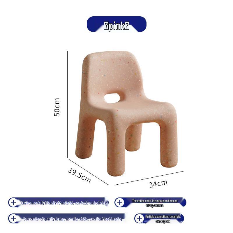 Charming Nordic Children's Chair with Backrest - Kids' Early Education Stool