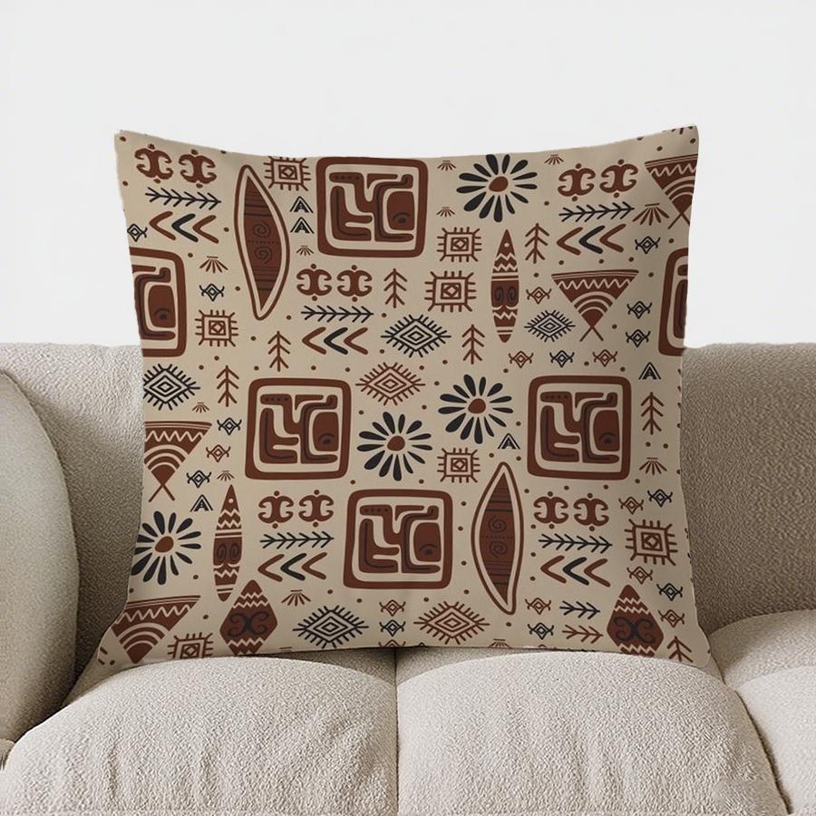 Colorful Geometric Floral Pattern Double-sided Printed pillow cover Short plush Suitable living rooms sofas throw cushion cover