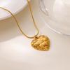 Fashion Geometric Heart Necklaces For Women Stainless Steel Heart Pendant Necklace Wedding Christmas Jewelry Gift