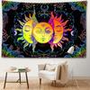 Schwarz Farbige Sonne Gesicht Wandteppich Hängen Abstrakte Kunst Hippie Tapiz Hexerei Mysteriöse Wohnzimmer Hintergrund Home Decor