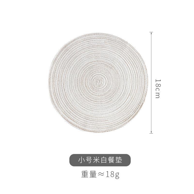 Japanese Cotton Yarn Pot Mat, Thermal Insulation Mat, Hot Thread Round Placemat, Coaster, Hand-Woven Dining Table Surface, Non-Slip Bowl Mat.