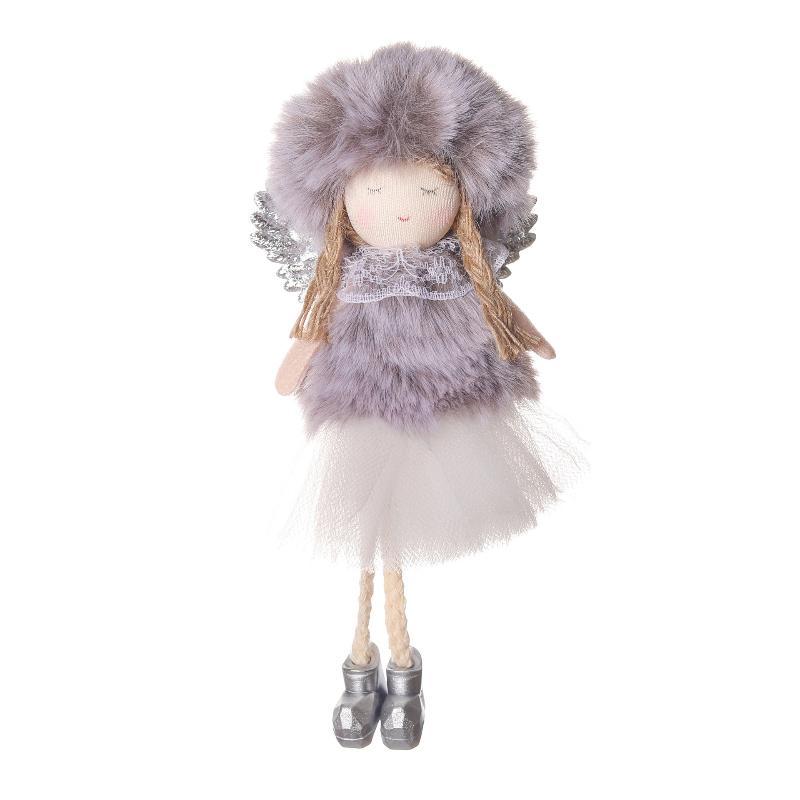 1Pcs Merry Christmas Decor Pink Plush Angel Girls Doll Xmas Tree Hanging Pendants For Home Kids Navidada Gifts Favor