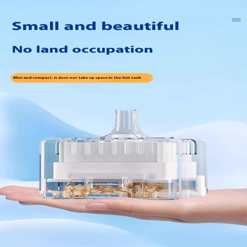 Mini Aquarium Filter Aerator 2-In-1 Pneumatic Filter Fish Tank Air Stone Oxygen Pump Water Cleaning Aquarium Accessories
