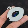 Faceted Ammolite Pendant Genuine Gemstone Jewelry Handmade Pendant 925 Sterling Silver Pendant Designer Jewelry Statement Pendant For Gifts